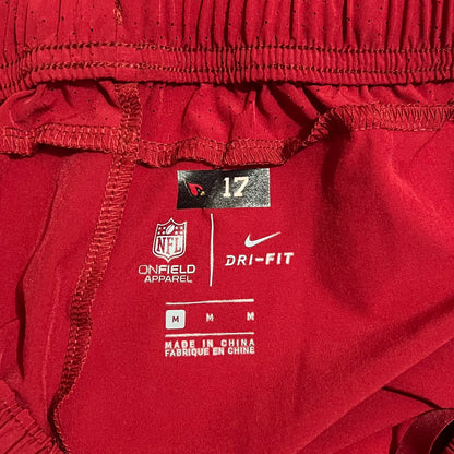 Team Issued Arizona Cardinals #17 On-Field Nike Shorts - M