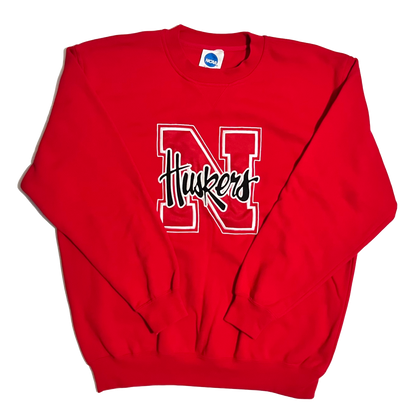 Nebraska Cornhuskers Embroidered Crewneck - L