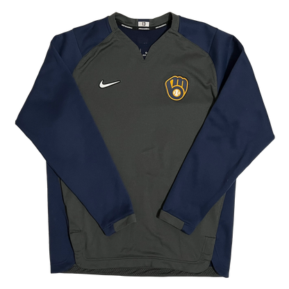 Milwaukee Brewers Team Issued #13 Nike Pullover - L