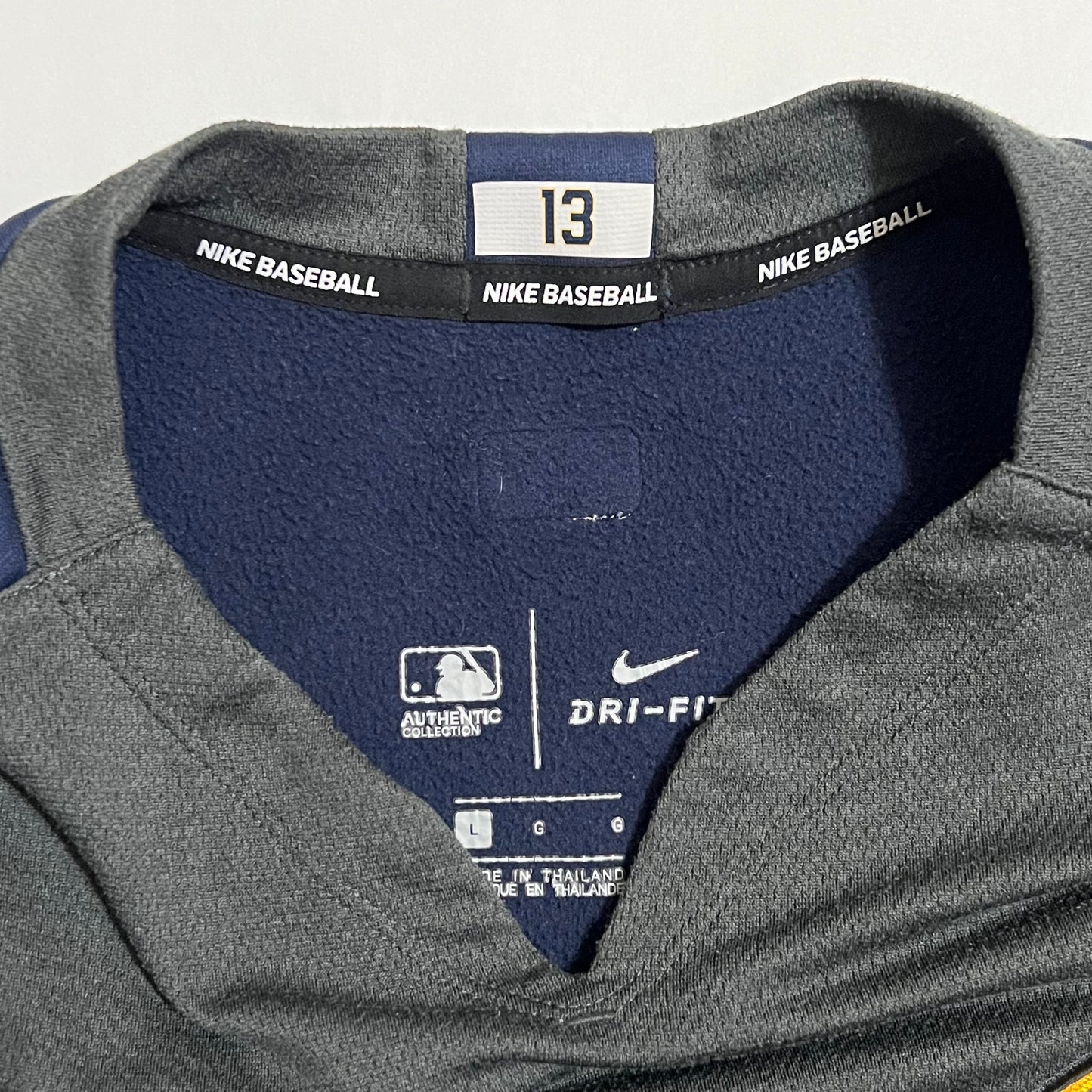 Milwaukee Brewers Team Issued #13 Nike Pullover - L