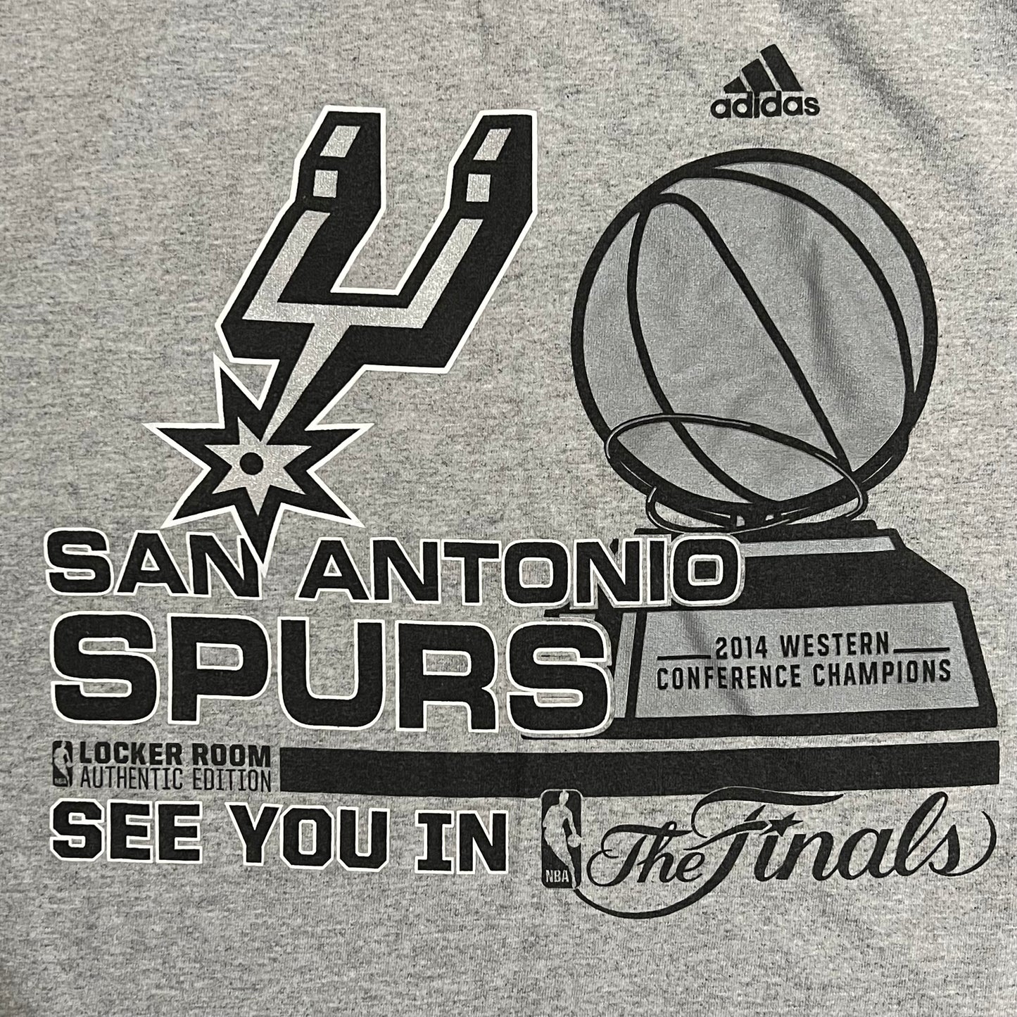 San Antonio Spurs 2014 WCF Champs Locker Room Shirt - L