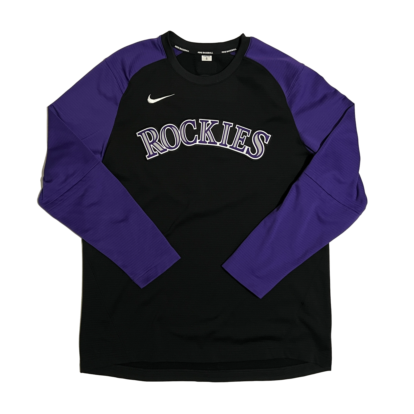 Colorado Rockies Team Issued Pregame Performance Raglan Pullover Sweatshirt - L