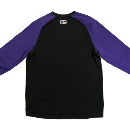 Colorado Rockies Team Issued Pregame Performance Raglan Pullover Sweatshirt - L