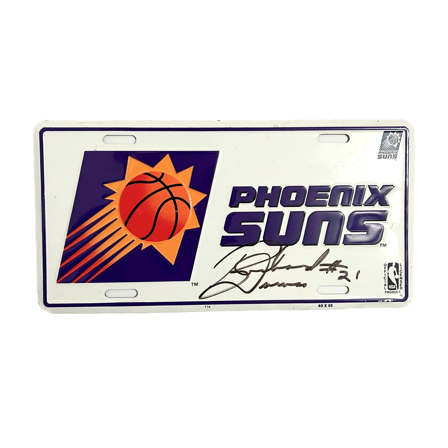Richard Dumas Signed Phoenix Suns Vintage License Plate
