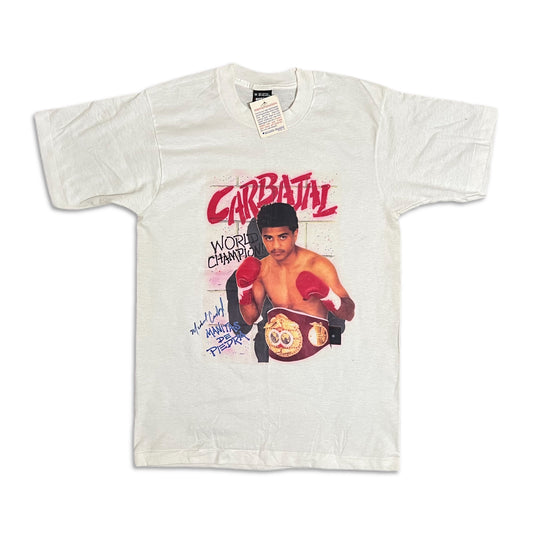 Vintage Signed Michael Carbajal 6-Time Boxing Champ Shirt - M