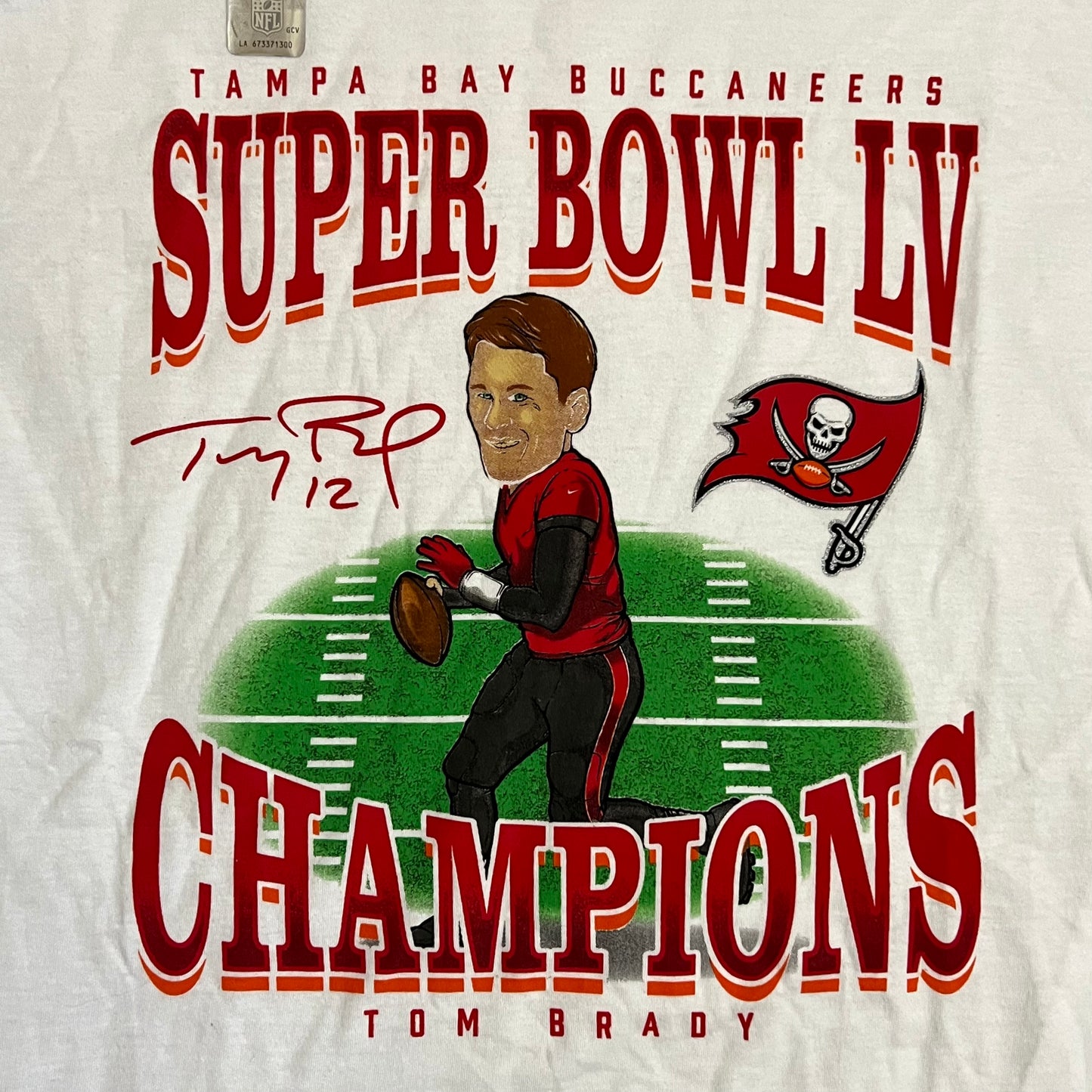 Tom Brady Tampa Bay Buccaneers Super Bowl LV Caricature Shirt - M