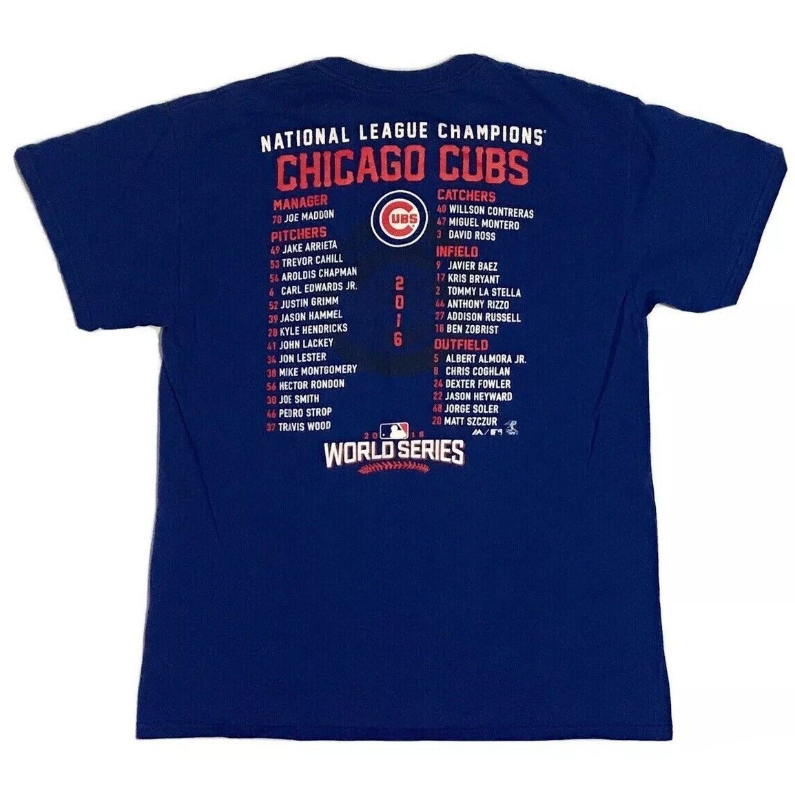 Chicago Cubs 2016 World Series Majestic Shirt - M $