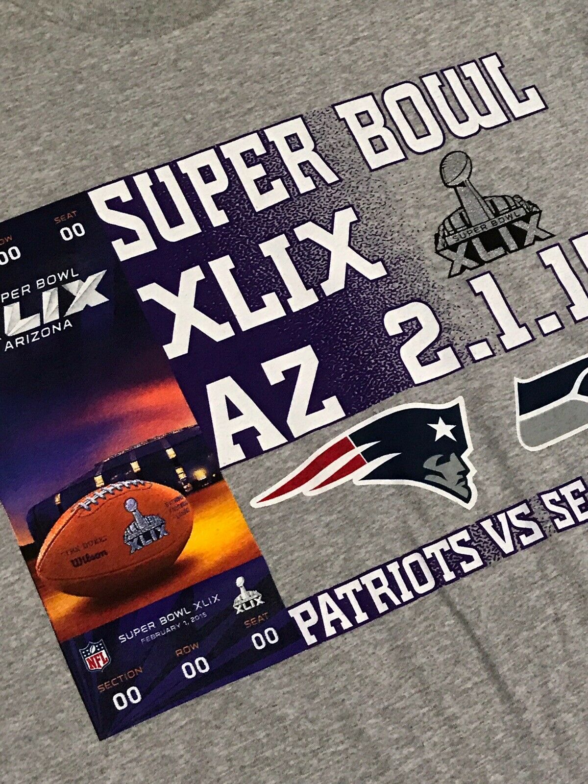 Patriots Super Bowl XLIX Shirt - L $